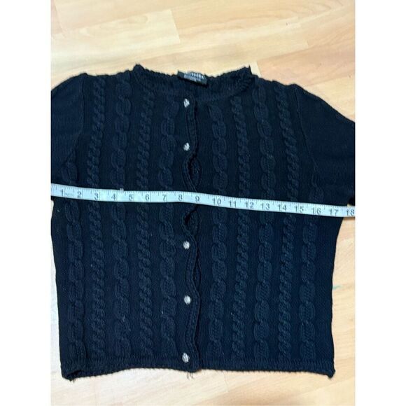 Vintage Astrifa Strick Modelle Austrian Folklore Cardigan Black Sweater Trachten - Picture 10 of 11